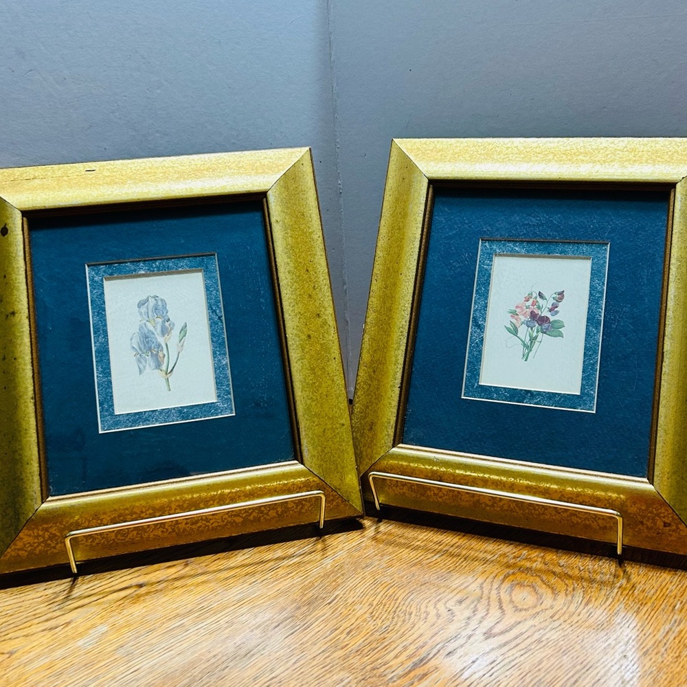 Cedar Creek Collection Flowers Prints Framed Wall Art Home Décor 9x9 Vtg